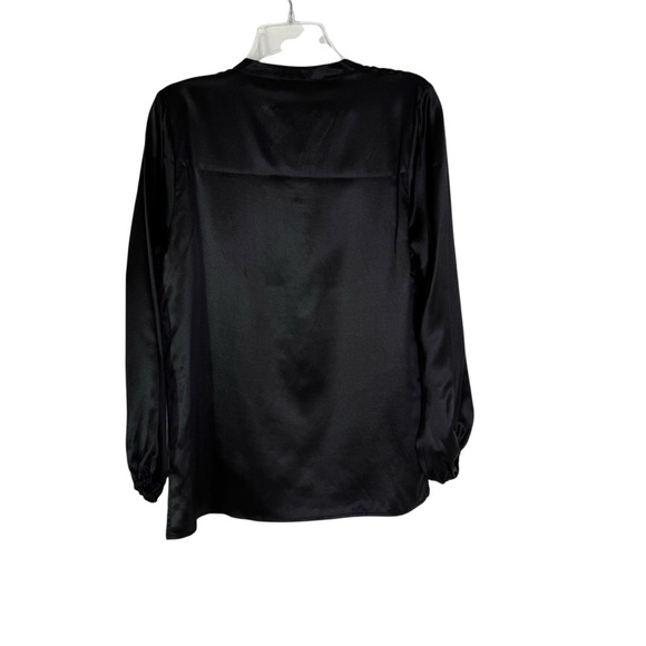 NWT Lingua Franca Embroidered Hudson 100% Silk Long Sleeve Popover Black Size S - Picture 9 of 16